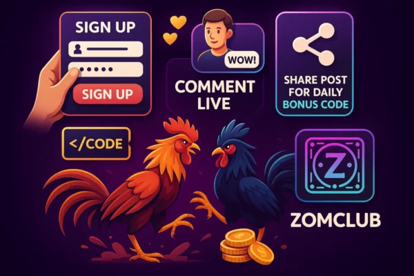 Chỉ cần đăng ký, bình luận live, share bài viết là nhận code thưởng mỗi ngày tại ZomClub