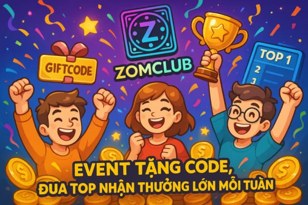 Đừng bỏ lỡ các event tặng code, đua top mỗi tuần để nhận thưởng lớn cùng ZomClub