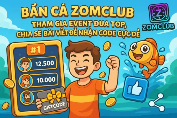 Tham gia sự kiện, đua top, share bài viết để nhận code bắn cá ZomClub cực dễ!