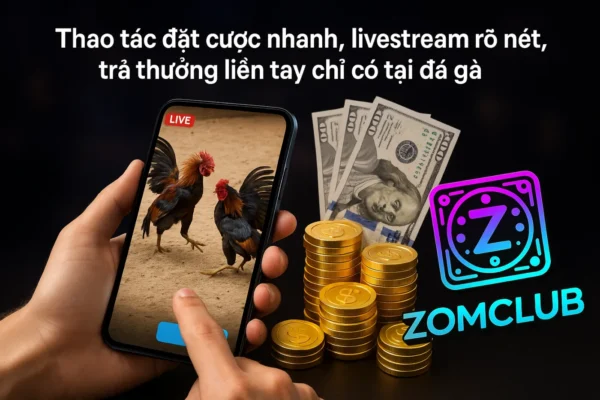 Thao tác đặt cược nhanh, livestream rõ nét, trả thưởng liền tay chỉ có tại đá gà ZomClub
