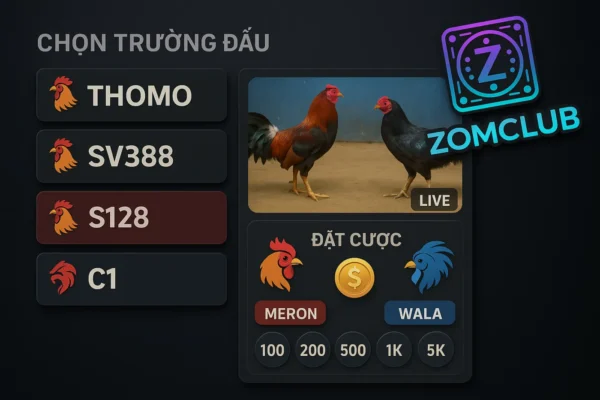 Từ Thomo, SV388 đến S128, C1 – đa dạng trường đấu cho cược thủ đá gà online tại ZomClub